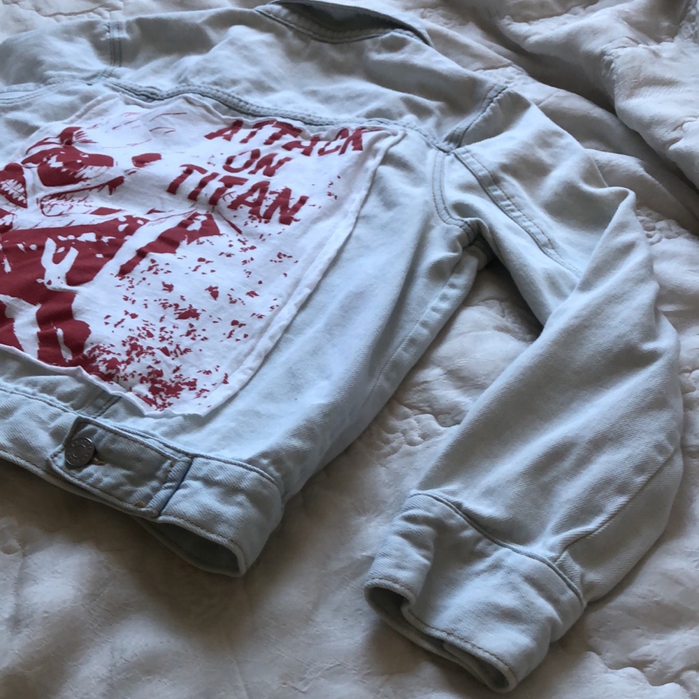 100% Cotton Refurbished Jean Jacket Anime! - Picture 4 of 11